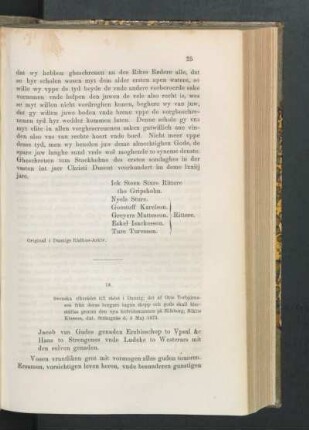 18. [Riksrådet till rådet i Danzig om d:o, dat. Stockholm den 5 Maj 1473.]