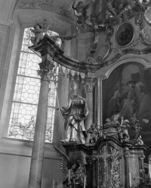 Hochaltar : Hochaltar (1756/1775) Teilansicht. Egg (Vorarlberg), Pfarrkirche Sankt Josef