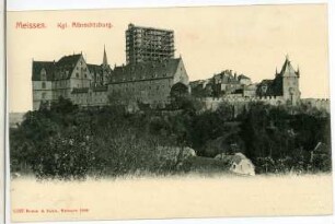 Meißen. Albrechtsburg, Domgerüst, Burgbrücke, Burgtor,Kornhaus