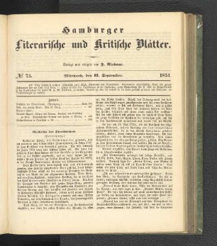 No. 75. 17. September 1851