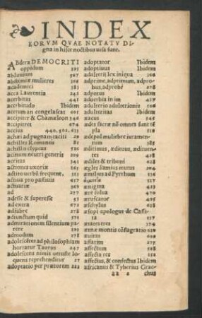 Index Eorum Quae Notatu Digna in hisce noctibus visa sunt.