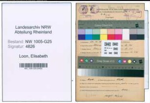 Entnazifizierung Elisabeth Van Loon , geb. 29.11.1894 (Geschaeftsinhaberin)