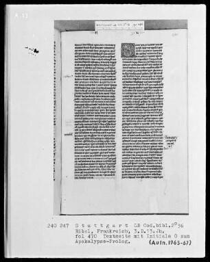 Bibel — Initiale O, Folio 470recto