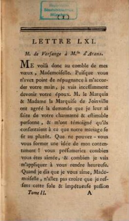 Les nouvelles liaisons dangereuses : ou lettres du chevalier de Foinville et de Mlle d'Arans, Ainsi que de divers autres Personnages intéressans ; Avec figures. 2 (1792)