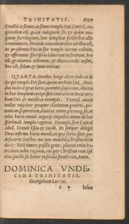 Dominica Undecima Trinitatis ...