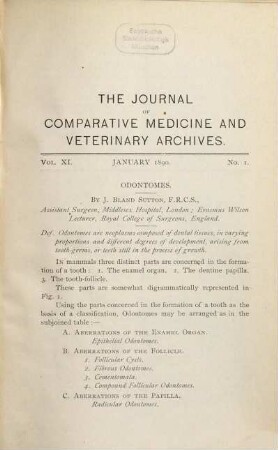 The Journal of comparative medicine and veterinary archives. 11, 11. 1890