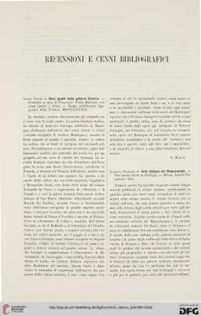 Recensioni e cenni bibliografici