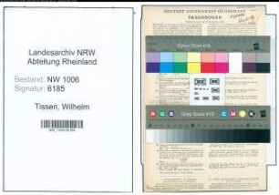 Entnazifizierung Wilhelm Tissen , geb. 06.07.1905 (Landwirt)