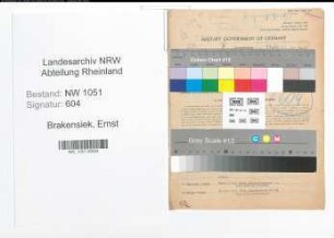 Entnazifizierung Ernst Brakensiek , geb. 14.11.1908 (Arzt)