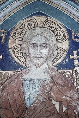 Christus in der Mandorla, umgeben von den Evangelistensymbolen, von Maria, Johannes dem Täufer und den Heiligen Augustinus und Patroklus