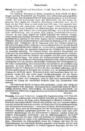 189, Placzek. Freundschaft und Sexualität. 1916