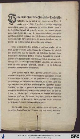 Seine Röm. Kaiserlich-Königlich-Apostolische Majestät ...