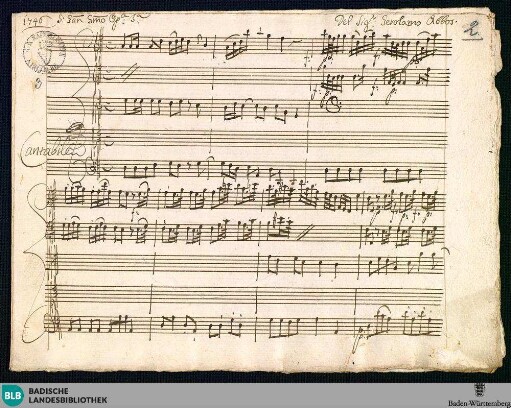 Artaserse. Excerpts - Mus. Hs. 3 : S, vl (2), vla, b
