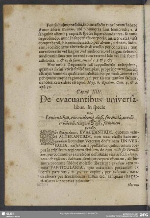 Caput XIII. De evacuantibus universalibus