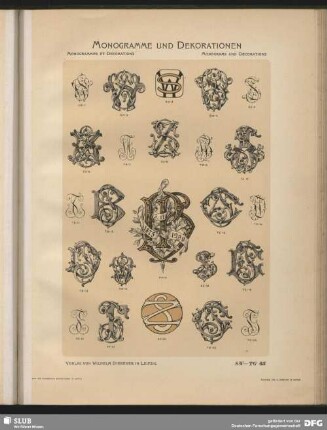 Dekorationen [Widmungen], Alliance-Monogramme