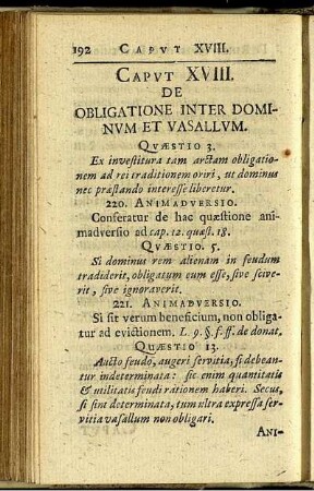 Caput XVIII. De obligatione inter dominum et vasallum.