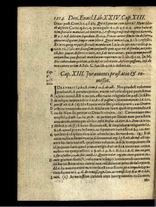 Cap. XIII. Juramenti praestatio & remißio