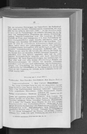 Sitzung am 1. Juni 1909.