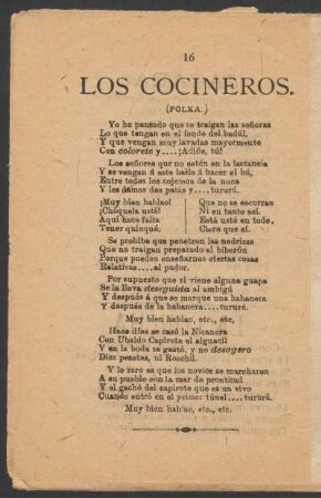 Los cocineros. : (Polka.)