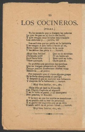 Los cocineros. : (Polka.)