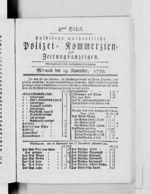 47tes Stück., Ausgabe vom 19. November 1788