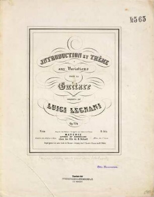 Introduction et thème avec variations : pour la guitarre ; op. 224