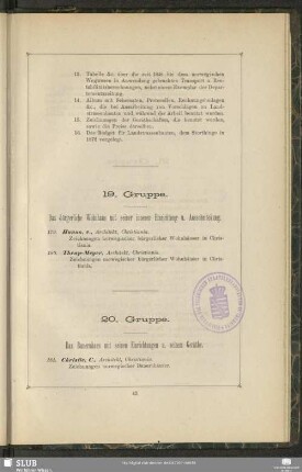 19. Gruppe. Das bürgerliche Wohnhaus mit seiner inneren Einrichtung u. Ausschmückung