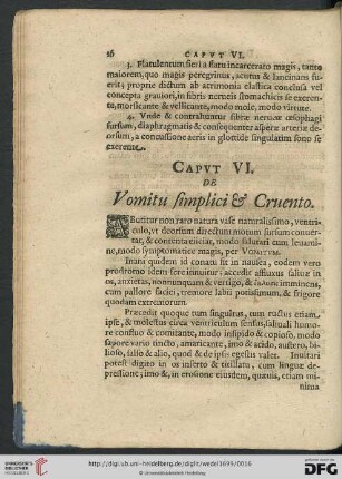 Capvt VI. De Vomitu simplici & Cruento