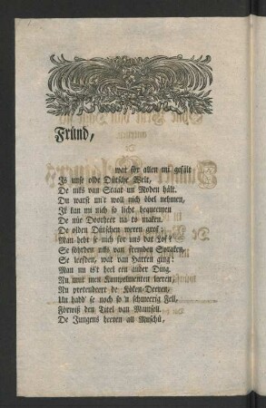 [Herr Bohn lät Syne Brut van Dage sick antruen ...]