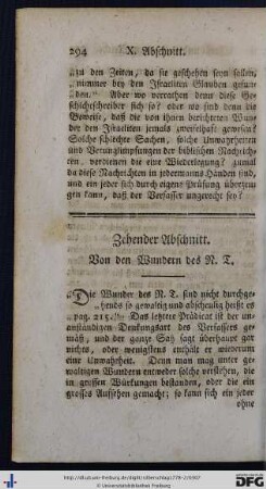 Zehender Abschnitt. Von den Wundern des N. T.