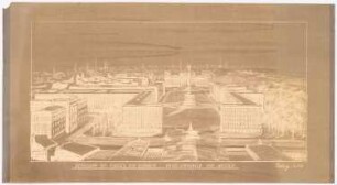 Umgestaltung des Platzes der Republik, Berlin-Tiergarten: Perspektivische Ansicht (Vogelschau) gen Osten