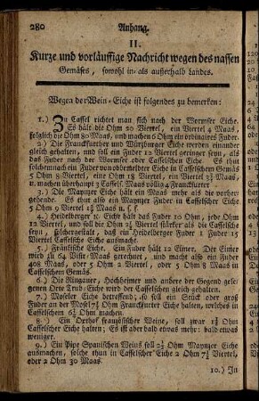 II. Kurze und vorläuffige Nachricht wegen des nassen Gemäses [...]