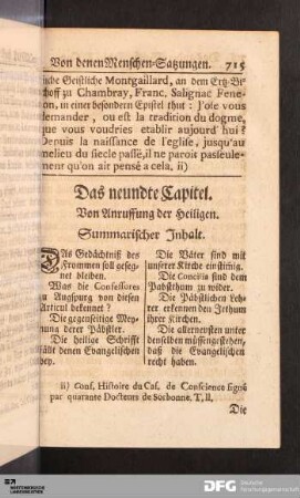 Das neundte Capitel. Von Anruffung der Heiligen.
