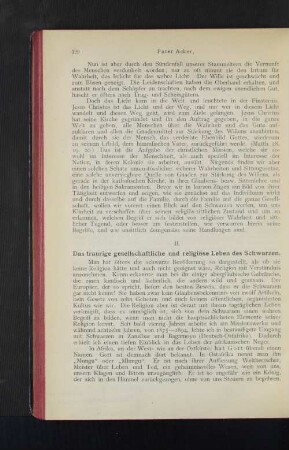 II. Das traurige gesellschaftliche und religiöse Leben des Schwarzen.