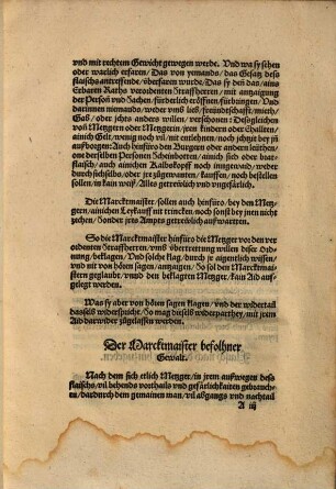 Der vonn Metzgern Ordnung. Anno M.D.XLIX : [Ains Erbern Raths diser loblichen Stat Augspurg Ordnung un[d] satzung, wie es mit schlachtung, abstechung un[d] verkauffung alles flaisches, gehallten ... ; Actum, Afftermontag, den 24 Decembris ... 1549]