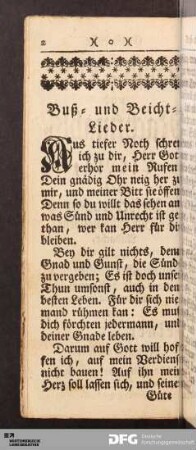 Buß- und Beicht-Lieder.