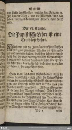 Der VI. Capitel. Die Papistische Lehre ist eine Trost-lose Lehre