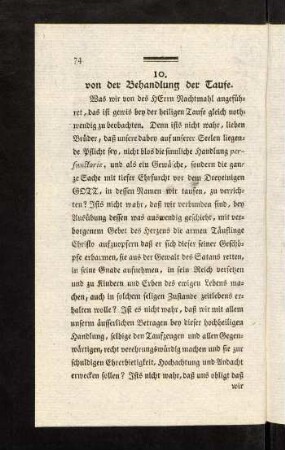 74-83, 10. von der Behandlung der Taufe. 11. von der Confirmation. 12. von Beobachtung der Amts-Würde.