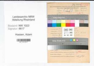 Entnazifizierung Adam Hoesen , geb. 15.12.1908 (Schreiner)