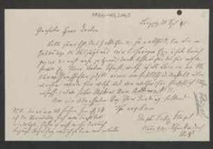 Brief von Felix Flügel an Unbekannt