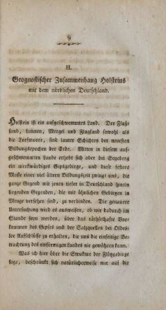 II. Geognostischer Zusammenhang Holsteins mit dem nördlichen Deutschland