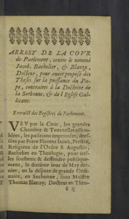 Arrest de la covr de Parlement