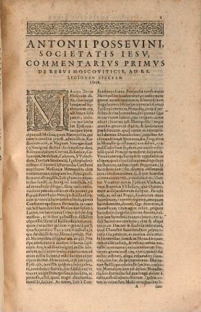 Antonii Possevini, Societatis Iesu Moscovia, Et, Alia Opera, De Statu Huius Seculi, adversus Catholicae Ecclesiae hostes : Adiecto indice rerum
