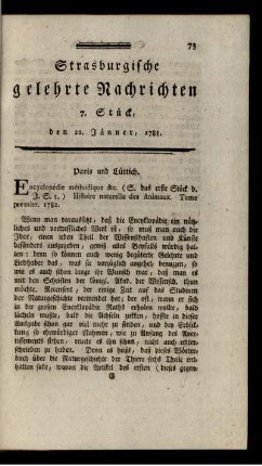 7. Stück, den 22. Jänner, 1783.