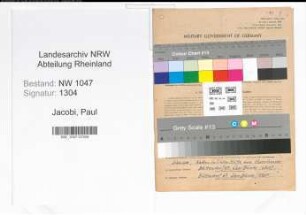 Entnazifizierung Paul Jacobi , geb. 24.06.1899 (Lehrer)