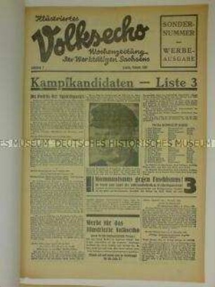 Wochenzeitung für die Werktätigen Sachsens