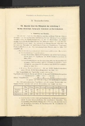 1. Maritim-meteorologisch-hydrographisches Material