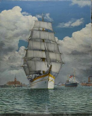 Segelschiff im Hamburger Hafen