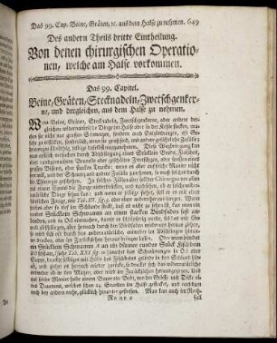Des andern Theils dritte Eintheilung. Von denen chirurgischen Operationen, welche am Halse vorkommen.