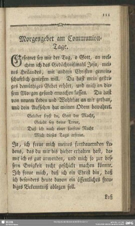 [Anweisung zum guten Verhalten am Communiontage]